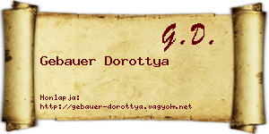 Gebauer Dorottya névjegykártya